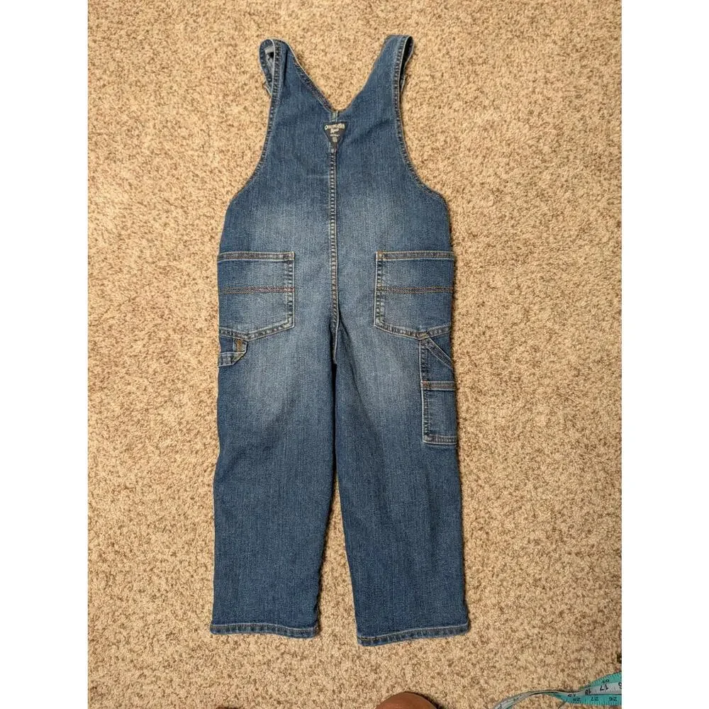 OshKosh B’gosh Vestbak Kids Blue Jeans Bib Overalls Denim Size 5T Toddler
